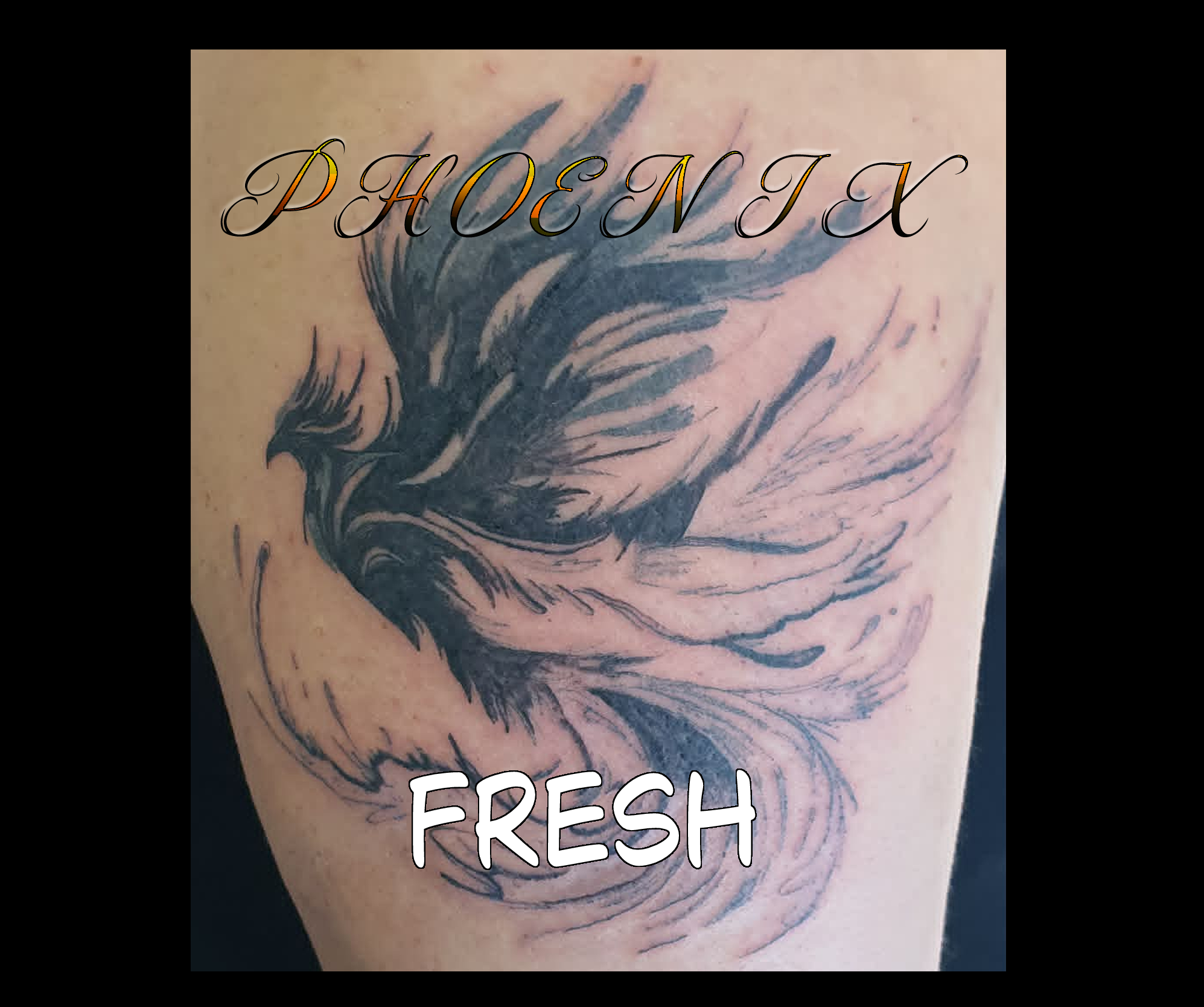 Mini skeleton tattoo detail