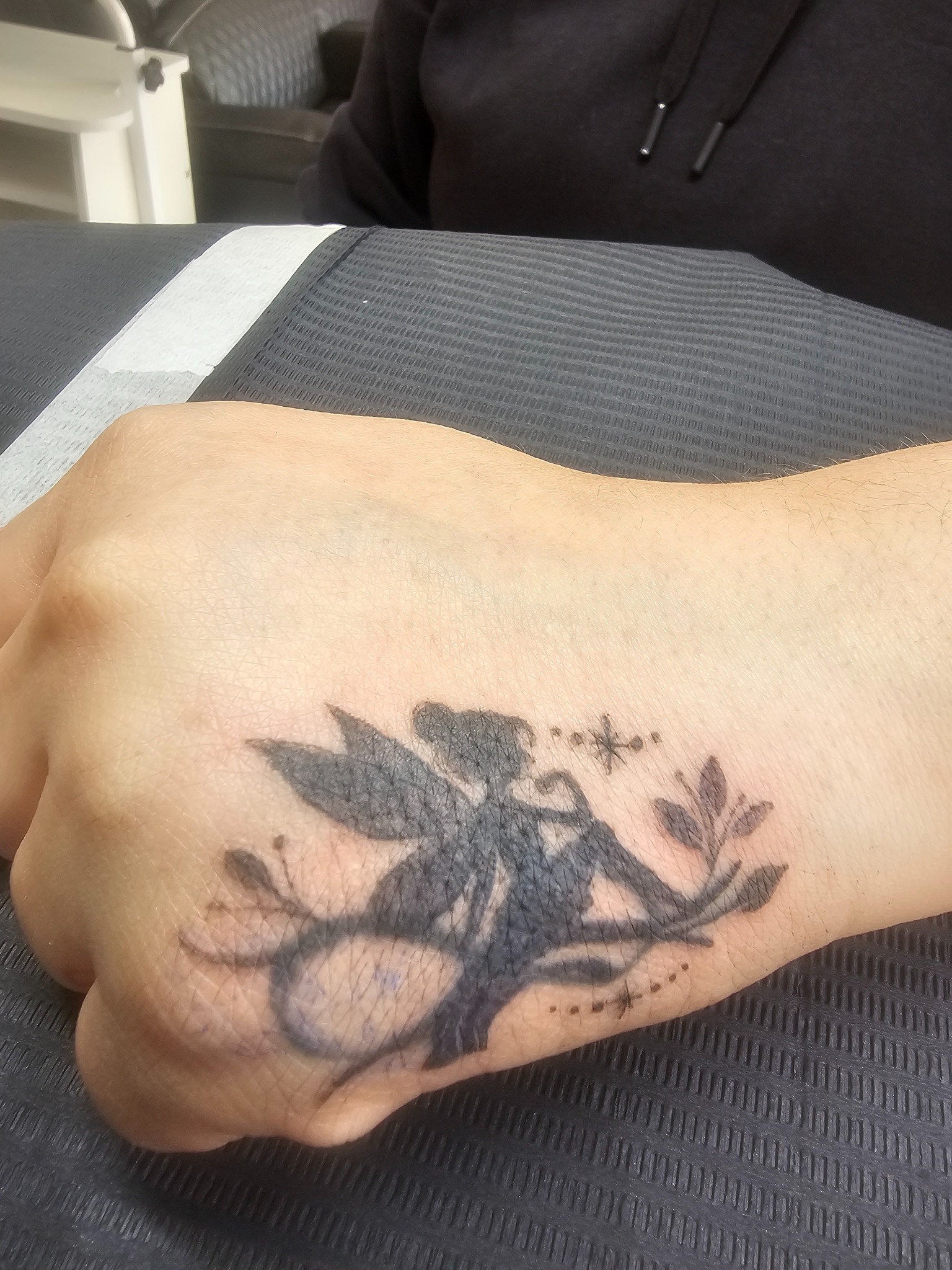 Blackwork Tinkerbell Coverup