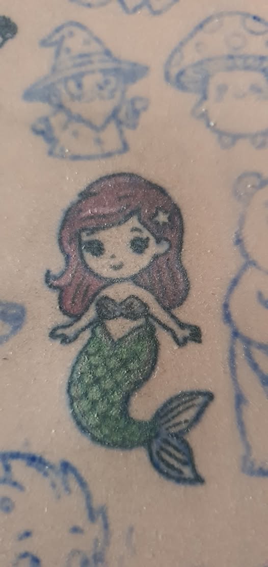 Mermaid colour tattoo